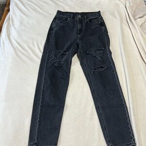 American Eagle distressed black jeans size 0